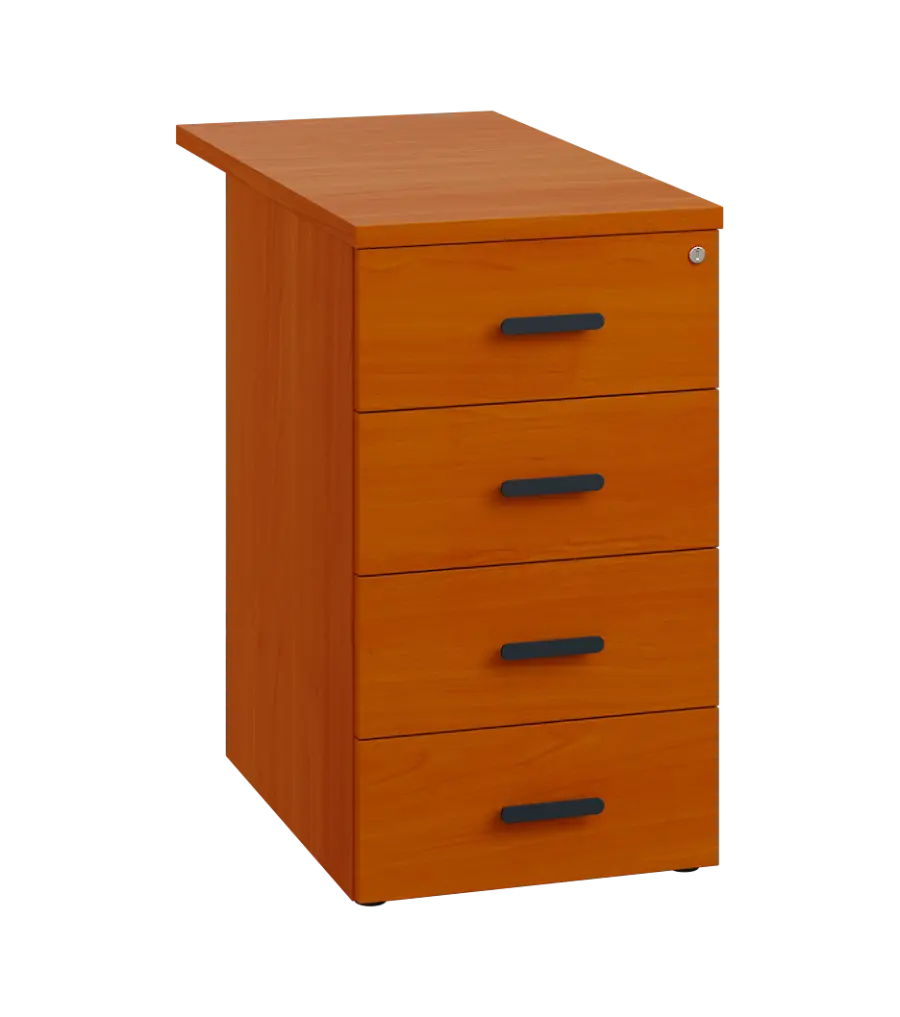 LKC 2 - 81 kontejner přístavný, 4-zásuvkový, deska 25 mm, centrální zámek, třešeň šumavská